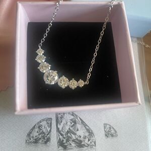 2.8 Carat Diamond Mossanite Necklace 925 Sterling Silver Necklace Certified